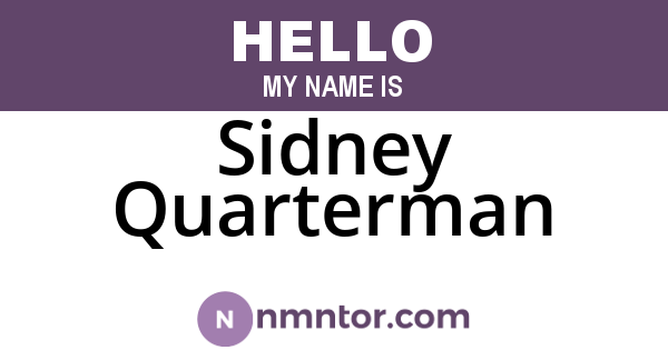 Sidney Quarterman