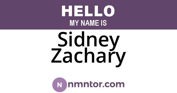 Sidney Zachary