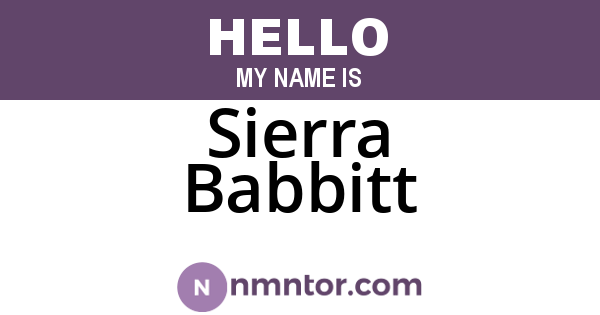 Sierra Babbitt