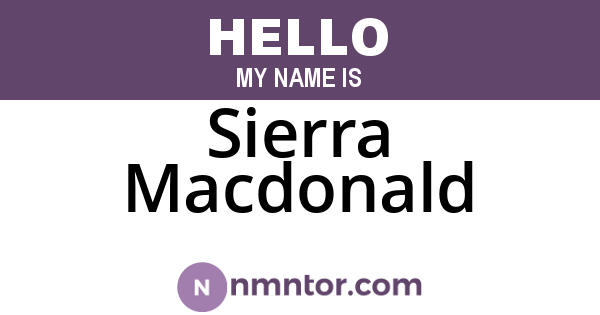 Sierra Macdonald