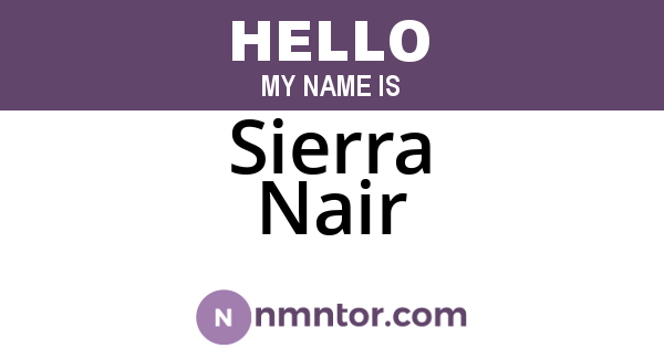 Sierra Nair
