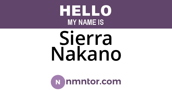 Sierra Nakano
