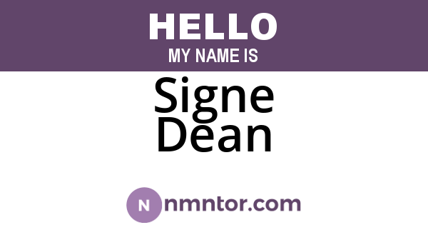 Signe Dean