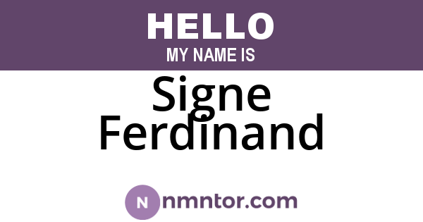 Signe Ferdinand