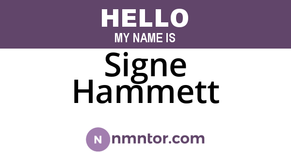 Signe Hammett