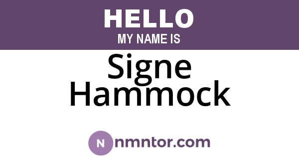 Signe Hammock