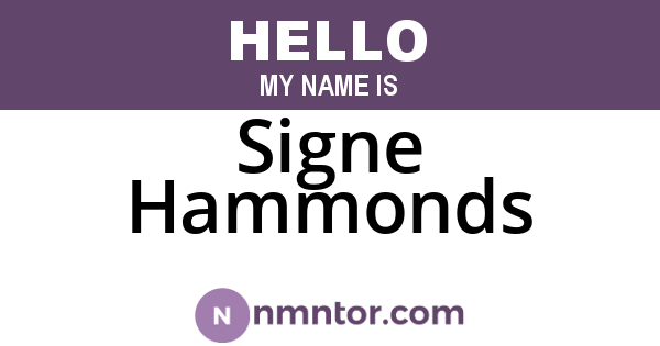 Signe Hammonds