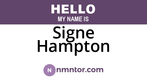 Signe Hampton