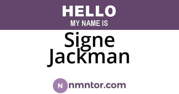 Signe Jackman