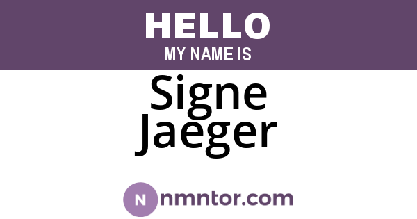 Signe Jaeger