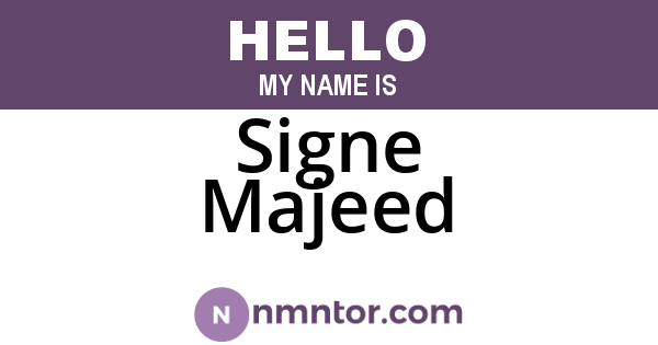 Signe Majeed