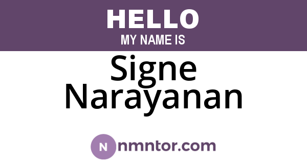 Signe Narayanan