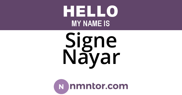 Signe Nayar