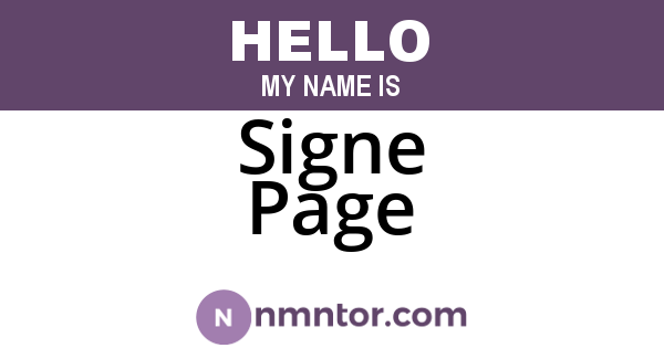 Signe Page