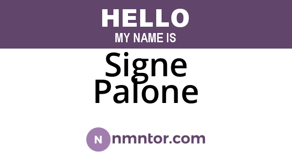 Signe Palone