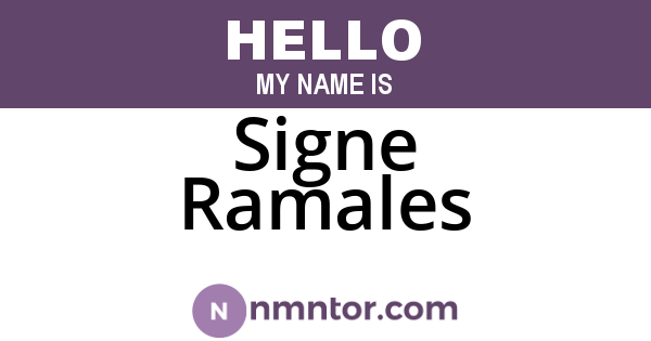Signe Ramales