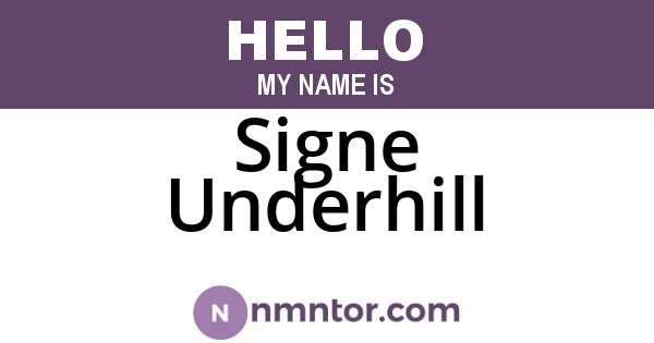 Signe Underhill