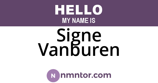 Signe Vanburen