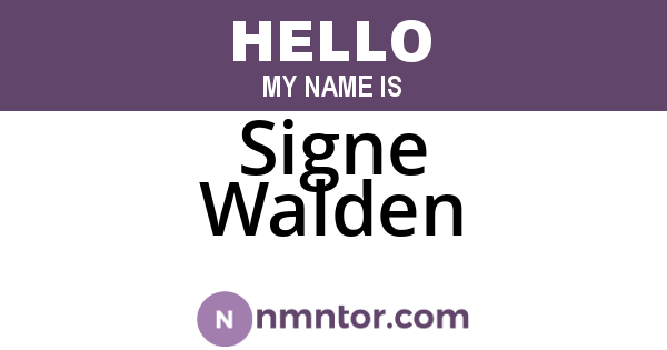 Signe Walden