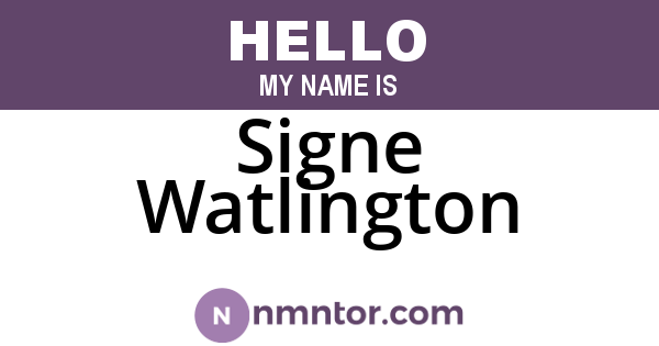 Signe Watlington