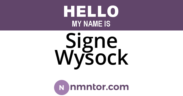 Signe Wysock
