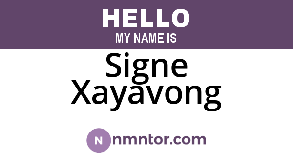Signe Xayavong