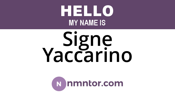 Signe Yaccarino