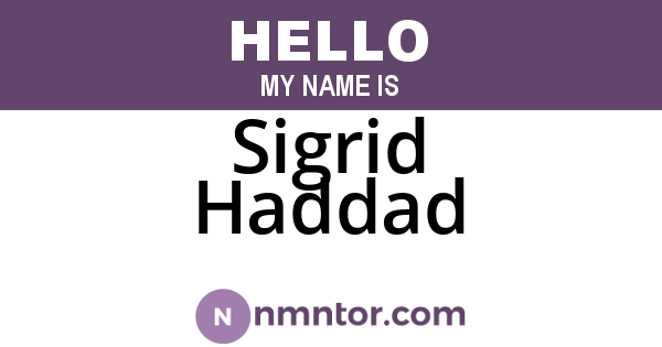 Sigrid Haddad