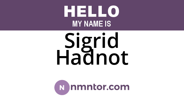 Sigrid Hadnot