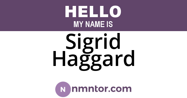 Sigrid Haggard