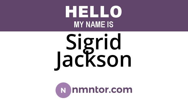 Sigrid Jackson