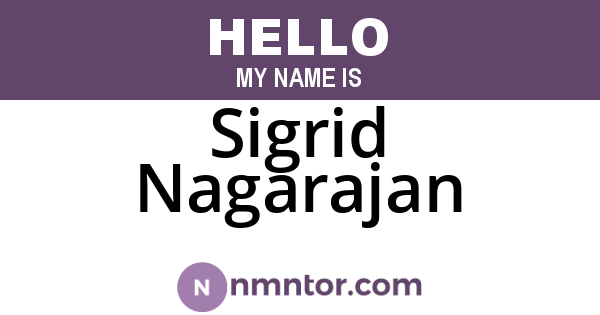 Sigrid Nagarajan