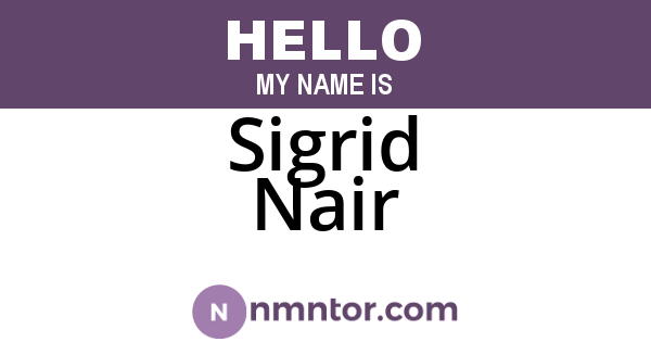 Sigrid Nair
