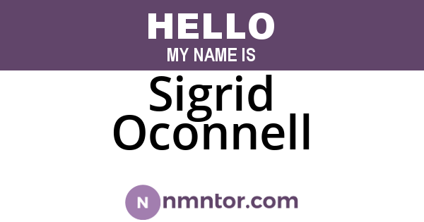 Sigrid Oconnell