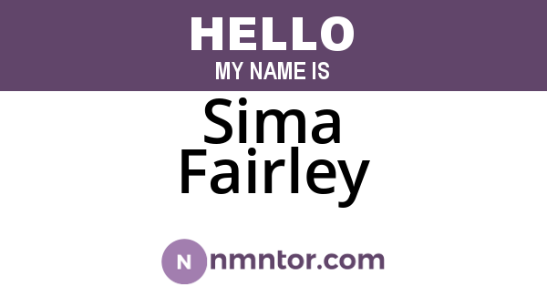 Sima Fairley