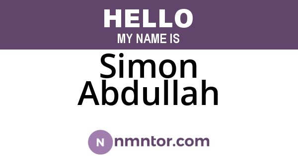 Simon Abdullah