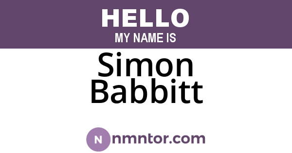 Simon Babbitt