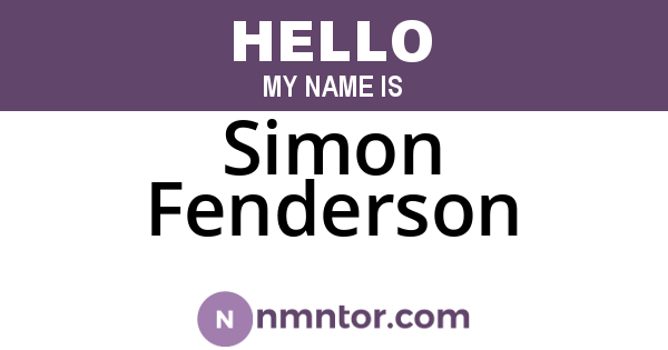 Simon Fenderson