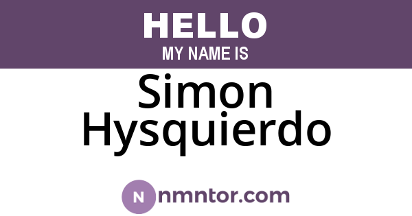 Simon Hysquierdo