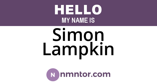 Simon Lampkin