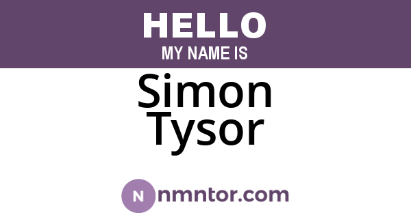 Simon Tysor