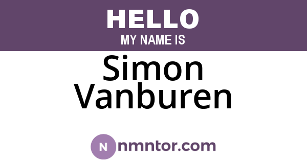 Simon Vanburen