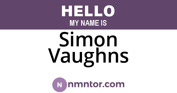 Simon Vaughns