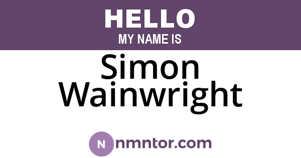 Simon Wainwright