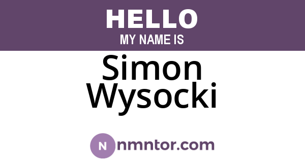 Simon Wysocki