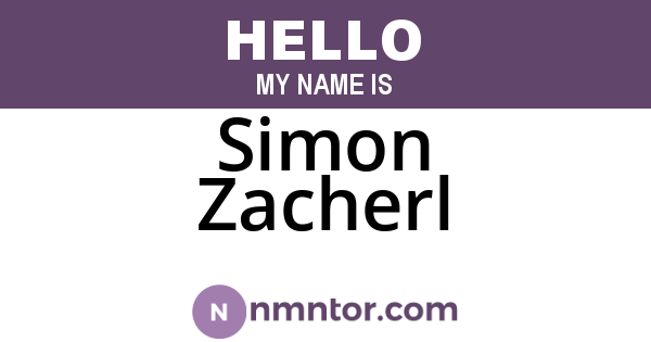 Simon Zacherl