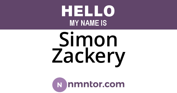 Simon Zackery
