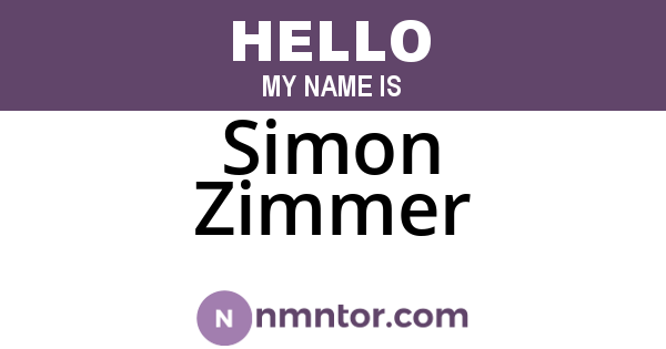 Simon Zimmer