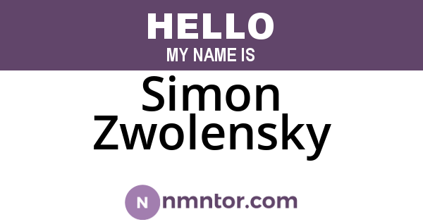 Simon Zwolensky