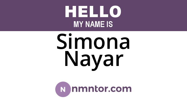Simona Nayar